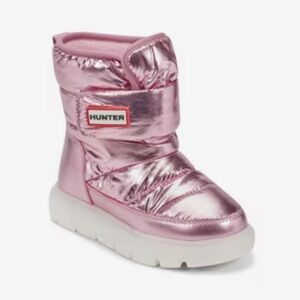 Hunter Kids Pink Metallic Snow Boots